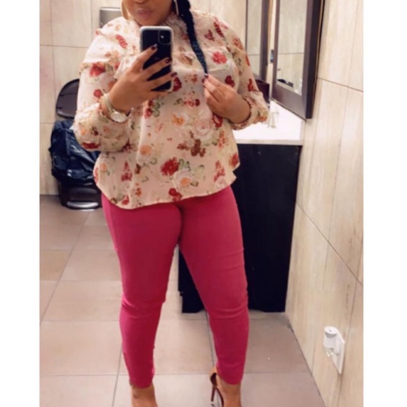 Floral spring or summer sheer blouse - Picture 1 of 2